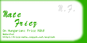 mate fricz business card